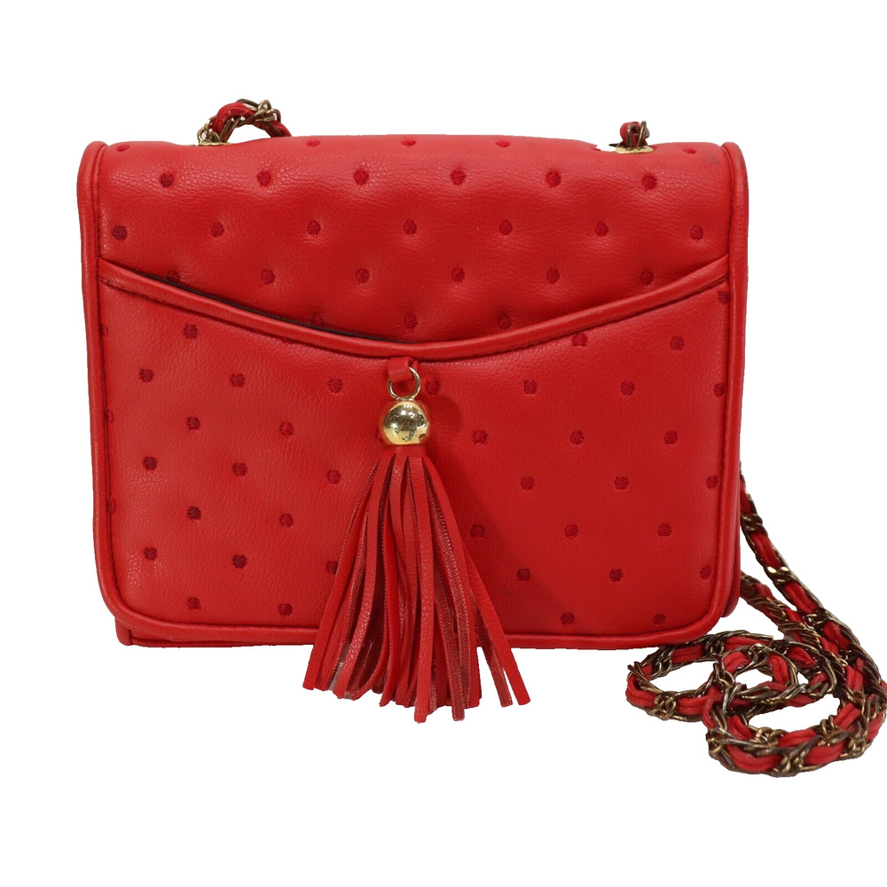 Red Party Handbag Women S Faux Ostrich Leather Chain Strap Purse Shoulder Bag